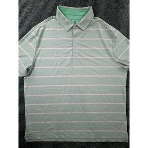 Hickey Freeman Shirt Men's XXL Striped Short Sleeve‎ Performance Golf Polo